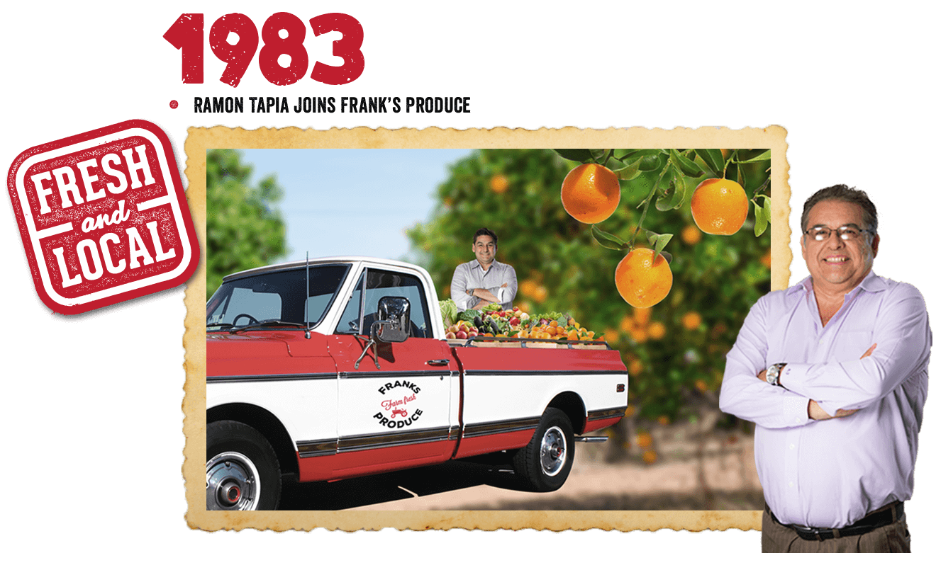 Tapia Brothers 1983: Ramon Tapia joins Frank's Produce.