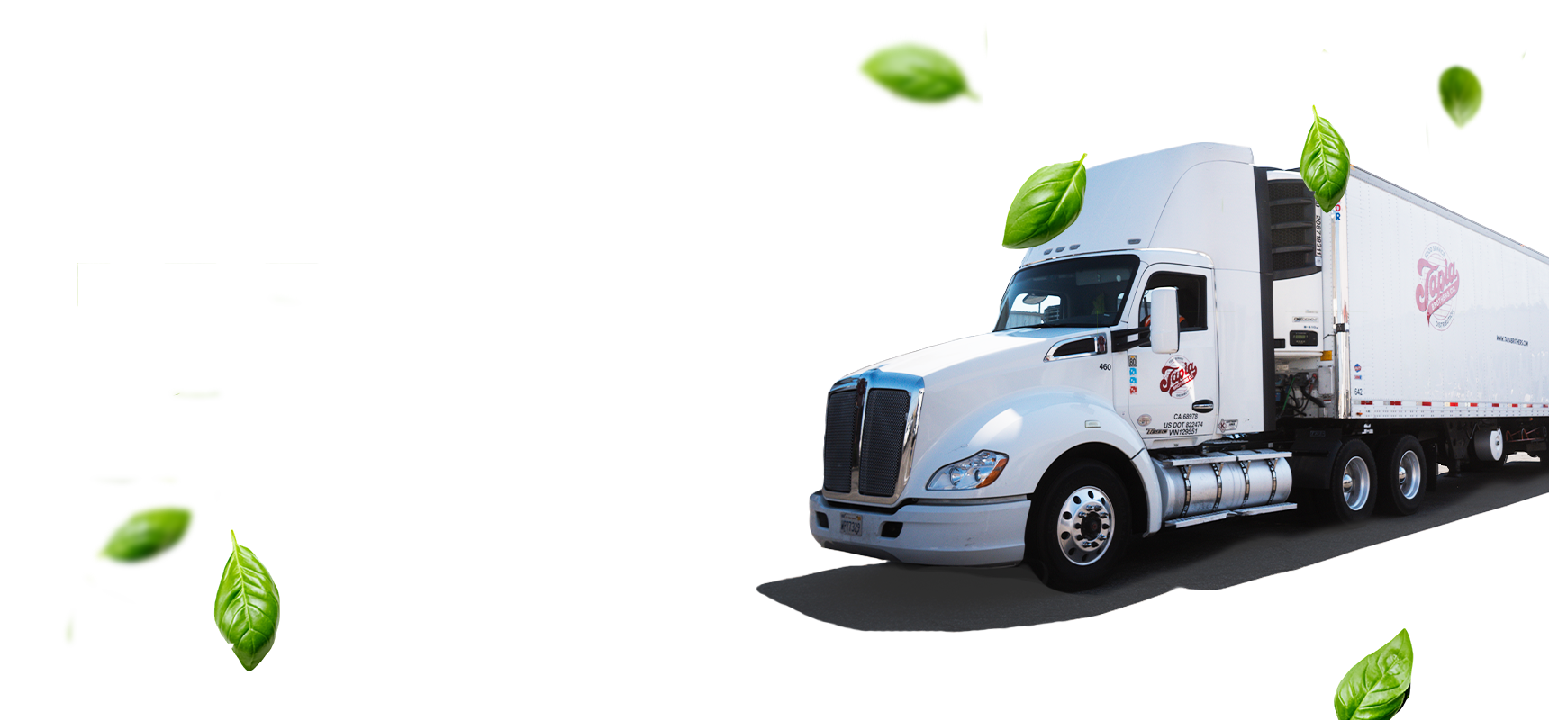 Tapia Brothers refrigerated delivery truck with fresh basil